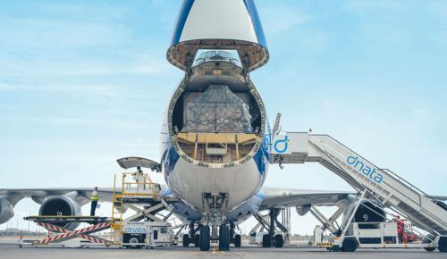 Cargo plane at Dubai International Airport